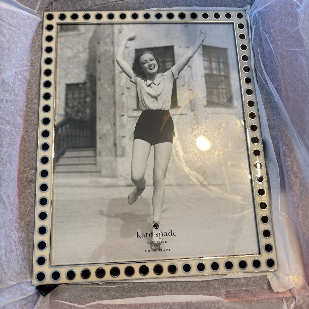 Kate Spade Pierrepont Place Spots 8x10 Silverplate Frame